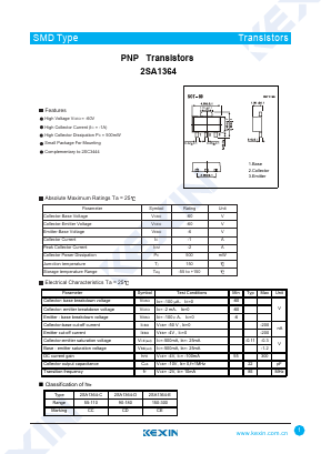 2SA1364-D Datasheet PDF KEXIN Industrial