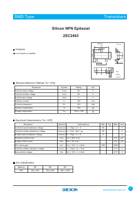 2SC2463 Datasheet PDF KEXIN Industrial