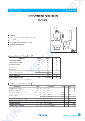 2SC2882 Datasheet PDF KEXIN Industrial