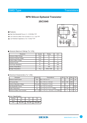 2SC3545Q Datasheet PDF KEXIN Industrial