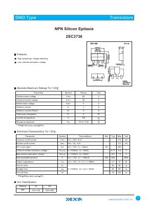 2SC3736 Datasheet PDF KEXIN Industrial
