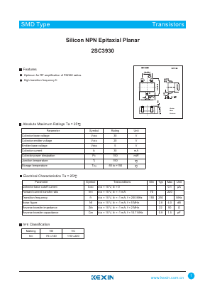 2SC3930 Datasheet PDF KEXIN Industrial