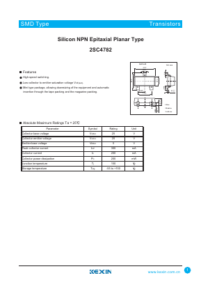 2SC4782 Datasheet PDF KEXIN Industrial