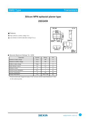 2SD2459 Datasheet PDF KEXIN Industrial