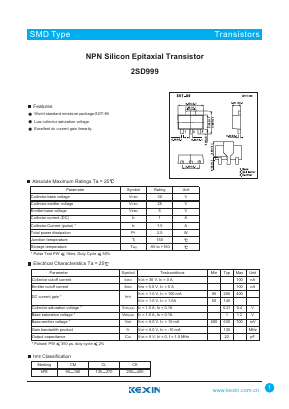 2SD999 Datasheet PDF KEXIN Industrial
