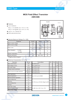2SK3386 Datasheet PDF KEXIN Industrial