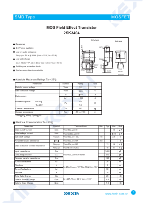 K3404 Datasheet PDF KEXIN Industrial