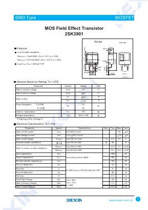2SK3901 Datasheet PDF KEXIN Industrial