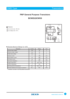 BCW29 Datasheet PDF KEXIN Industrial