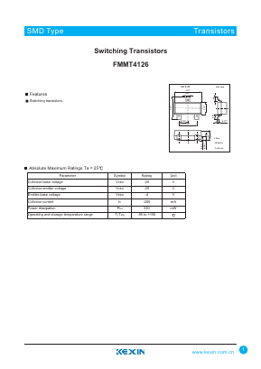 FMMT4126 Datasheet PDF KEXIN Industrial
