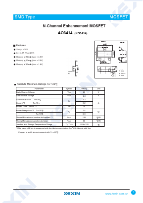 AO3414 Datasheet PDF KEXIN Industrial
