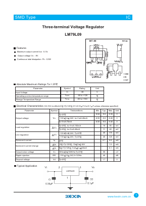 LM79L09 Datasheet PDF KEXIN Industrial