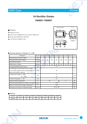 1N4002 Datasheet PDF KEXIN Industrial