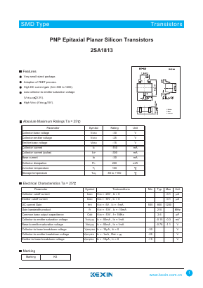 2SA1813 Datasheet PDF KEXIN Industrial