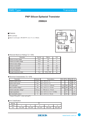 2SB624 Datasheet PDF KEXIN Industrial