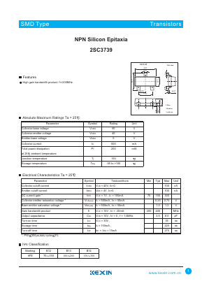 C3739 Datasheet PDF KEXIN Industrial