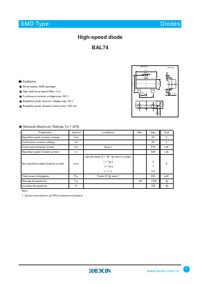 BAL74 Datasheet PDF KEXIN Industrial
