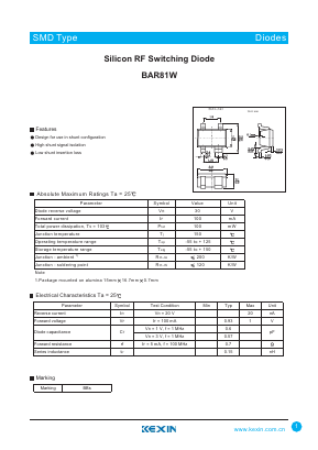 BAR81W Datasheet PDF KEXIN Industrial
