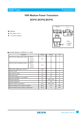 BCP51-10 Datasheet PDF KEXIN Industrial
