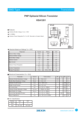KSA1201 Datasheet PDF KEXIN Industrial