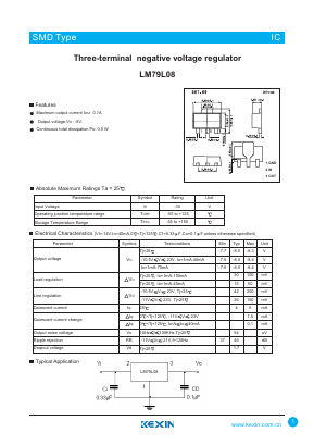 LM79L08 Datasheet PDF KEXIN Industrial