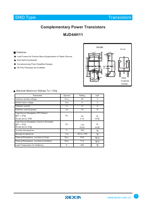 MJD44H11 Datasheet PDF KEXIN Industrial