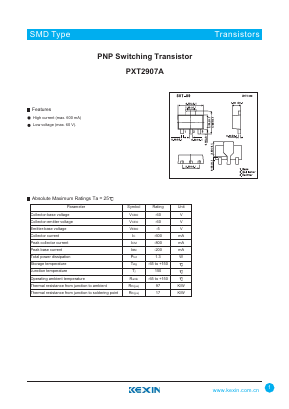 PXT2907A Datasheet PDF KEXIN Industrial