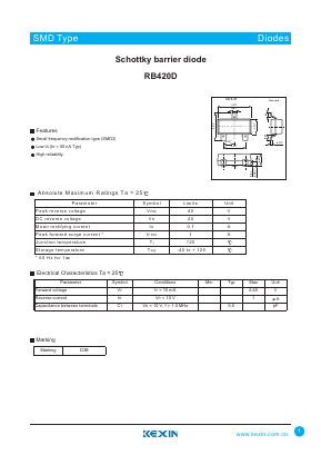 RB420D Datasheet PDF KEXIN Industrial