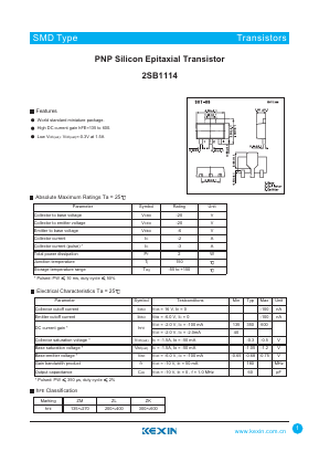 2SB1114 Datasheet PDF KEXIN Industrial
