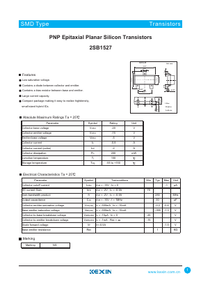 B1527 Datasheet PDF KEXIN Industrial
