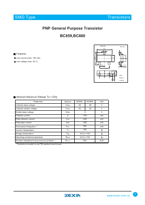 BC859B Datasheet PDF KEXIN Industrial