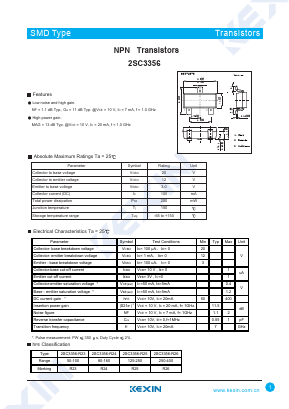 2SC3356-R23 Datasheet PDF KEXIN Industrial
