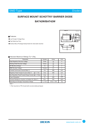 BAT42W Datasheet PDF KEXIN Industrial