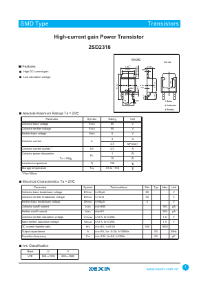 D2318 Datasheet PDF KEXIN Industrial