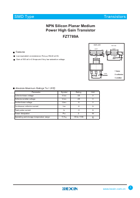 FZT789A Datasheet PDF KEXIN Industrial