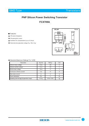 FCX789A Datasheet PDF KEXIN Industrial
