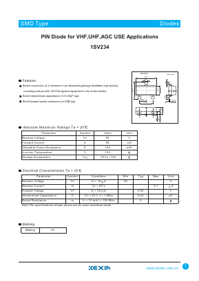 1SV234 Datasheet PDF KEXIN Industrial