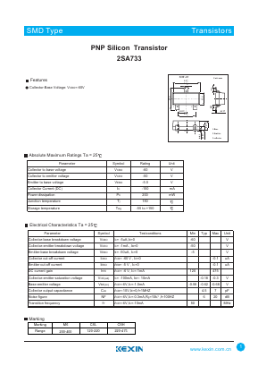 A733 Datasheet PDF KEXIN Industrial