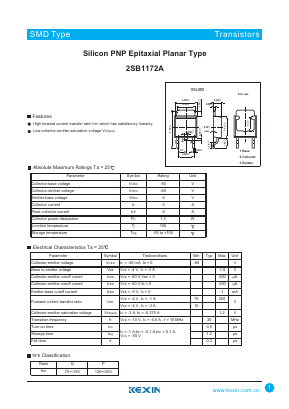 2SB1172A Datasheet PDF KEXIN Industrial