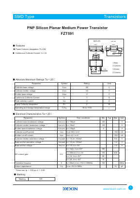 FZT591 Datasheet PDF KEXIN Industrial