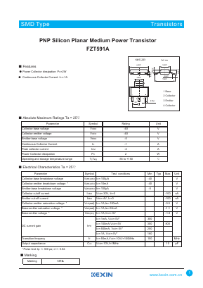 FZT591A Datasheet PDF KEXIN Industrial