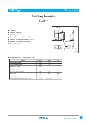 FCX617 Datasheet PDF KEXIN Industrial