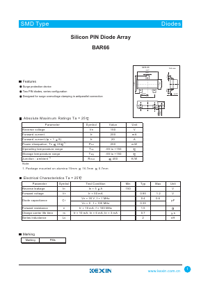 BAR66 Datasheet PDF KEXIN Industrial