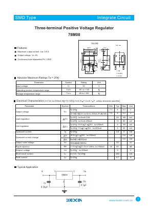 78M08 Datasheet PDF KEXIN Industrial