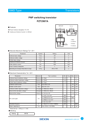 PZT2907A Datasheet PDF KEXIN Industrial