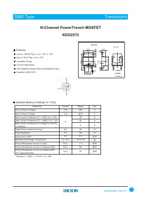 KDD2572 Datasheet PDF KEXIN Industrial