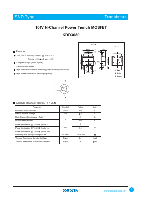 KDD3680 Datasheet PDF KEXIN Industrial