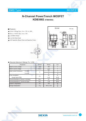 KDB3682 Datasheet PDF KEXIN Industrial