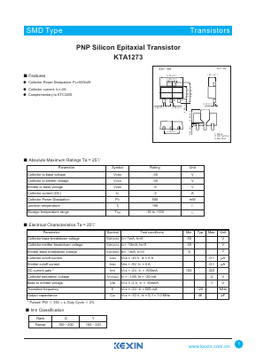 KTA1273 Datasheet PDF KEXIN Industrial