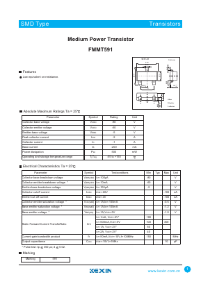 FMMT591 Datasheet PDF KEXIN Industrial
